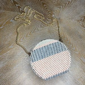 ALESSIA Bianchi Woven Circle Stripe Crossbody - Beige Multi